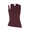 Courrèges Asymmetrical Knitted Top In Burgundy