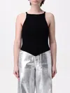 Courrèges Holistic Rib Knit Viscose Blend Tank Top In Black