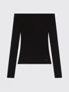 Courrèges Black Bardot Neck Top With Logo Courreges In Black