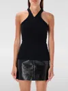 Courrèges Ribbed Tank Top With Zipper On The Neckline In Schwarz