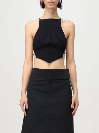 Courrèges Knitted Sleeveless Top In Blue
