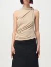 Courrèges Beige Draped Jersey Tank Top In Sand
