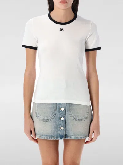 COURRÈGES T-SHIRT COURRÈGES WOMAN COLOR WHITE,G44699001
