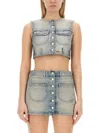 Courrèges Fitted Cropped Top With Button-down Front And Chest Pockets