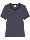 Courrèges Buckle Contrast T-shirt In Denim Black