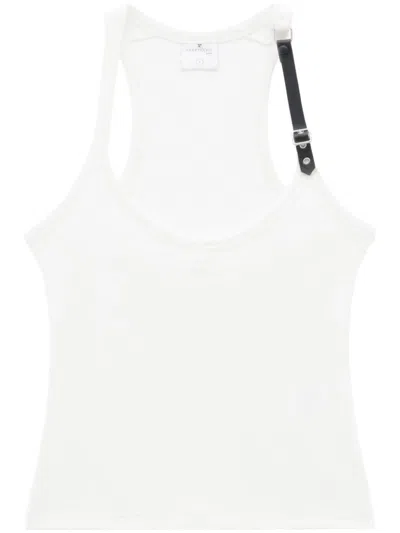 Courrèges Holistic '90s Buckle Detail Rib Tank Top In Heritage_white