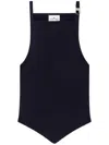 Courrèges Embellished Ribbed-knit Tank In Black