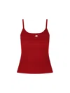 Courrèges Ribbed-knit Ribbed Tank-top In Red