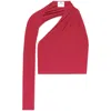 Courrèges Slash Asymmetric Cropped Top In Red