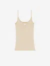 Courrèges Beige Rib Knit Tank Top In Beige