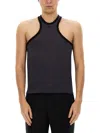 Courrèges Contrasting-trim Scuba Tank Top In Black