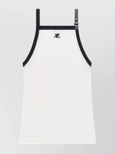COURRÈGES TOP SLEEVELESS BUCKLE DETAIL