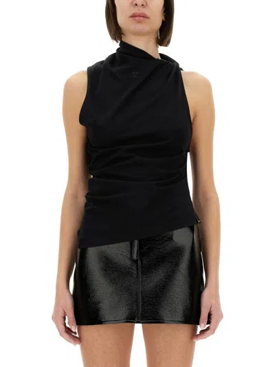 Courrèges Top Twisted In Black