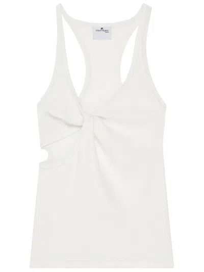 COURRÈGES COURRÈGES WHITE COTTON BLENDED TOP