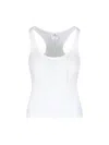 Courrèges Mockneck Light Rib Cropped Top In White