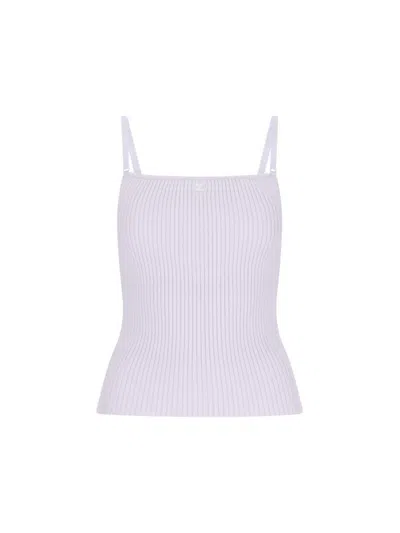 Courrèges Logo Crop Tank Top In White