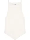Courrèges Courreges "ribbed Knit Tank Top With Pointed Hem In White