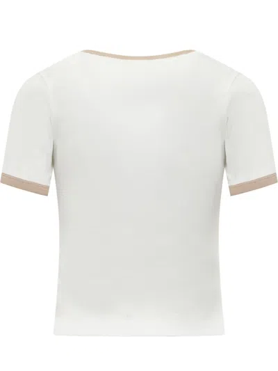 Courrèges T-shirt In White Heritage/sand