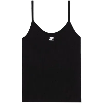 Courrèges Courreges Re Edition Logo Knitted Tank Top In Black