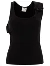 Courrèges Asymmetric Midnight Blue Tank Top In Black