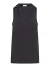 Courrèges Logo Embroidered Tank Top In Black