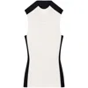 Courrèges Contrast Frame Ribbed Tank Top In Black/white