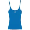Courrèges Ribbed-knit Logo Tank Top In Blue