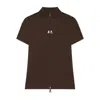 Courrèges High Collar Short Sleeves T-shirt In Brown