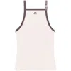 Courrèges Buckle-detail Cotton Tank Top In Neutrals