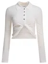 Courrèges Collared Neck Knotted Front Long Sleeves