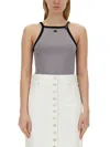 Courrèges Tops With Logo In Gray