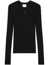 Courrèges Logo-embroidered Ribbed Jumper In Black