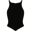 Courrèges Signature Rib Knit Viscose Top In Black