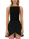 Courrèges Illusion Paneled Bodysuit In Black