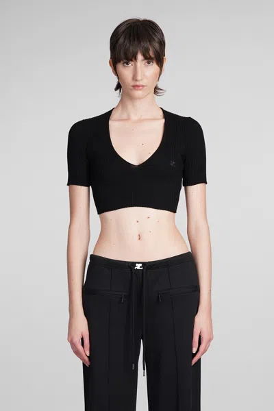 Courrèges Topwear In Black Viscose