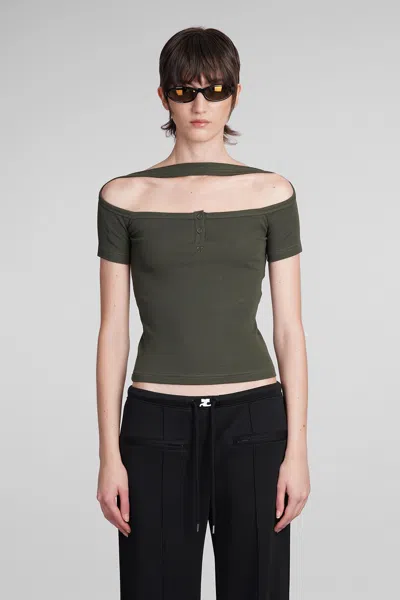 Courrèges Topwear In Green Cotton