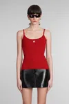 Courrèges Reedition Knit Tank Top Ribbed Straps In Red