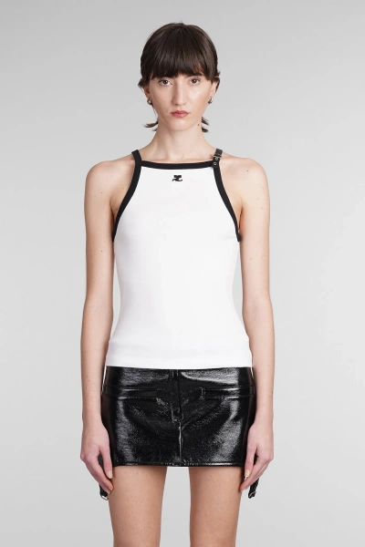 COURRÈGES TANK TOP IN WHITE COTTON