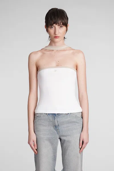 Courrèges Open-back Ribbed-knit Top In White