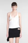 Courrèges Twist 90s Rib Tank Top In White