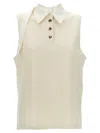 Courrèges Natural Multi-buttons Sweater In White