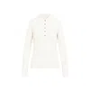 Courrèges Multi-buttons Light Wool Polo Top In White