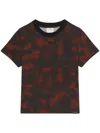 Courrèges Tortoiseshell-effect Cotton T-shirt In Black