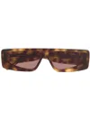 Courrèges Tortoiseshell-effect Sunglasses In Brown