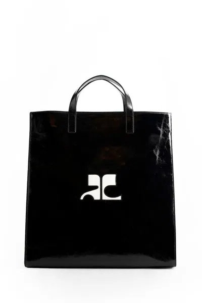 Courrèges Tote Bags In Black