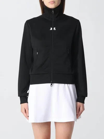 Courrèges Tracksuit Interlock Jacket In Black