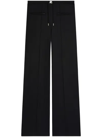 Courrèges Interlock Logo Jersey Track Pants In Black