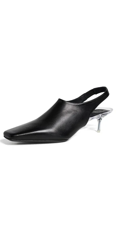 Courrèges Transparent Kitten-heel Slingbacks Black