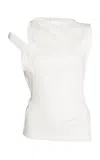 Courrèges Transverse 90's Ribbed Top In White