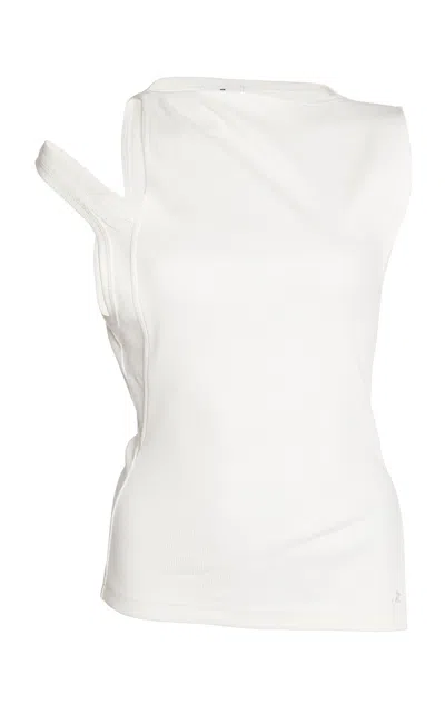 Courrèges Transverse 90's Ribbed Top In White